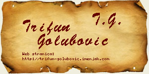 Trifun Golubović vizit kartica